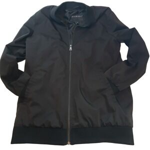 Bernardo Black Bomber Jacket Full Zip Utility Pockets Size M